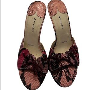 Amalfi By Rangoni 8.5 Snake Print Pink Made in Italy Women